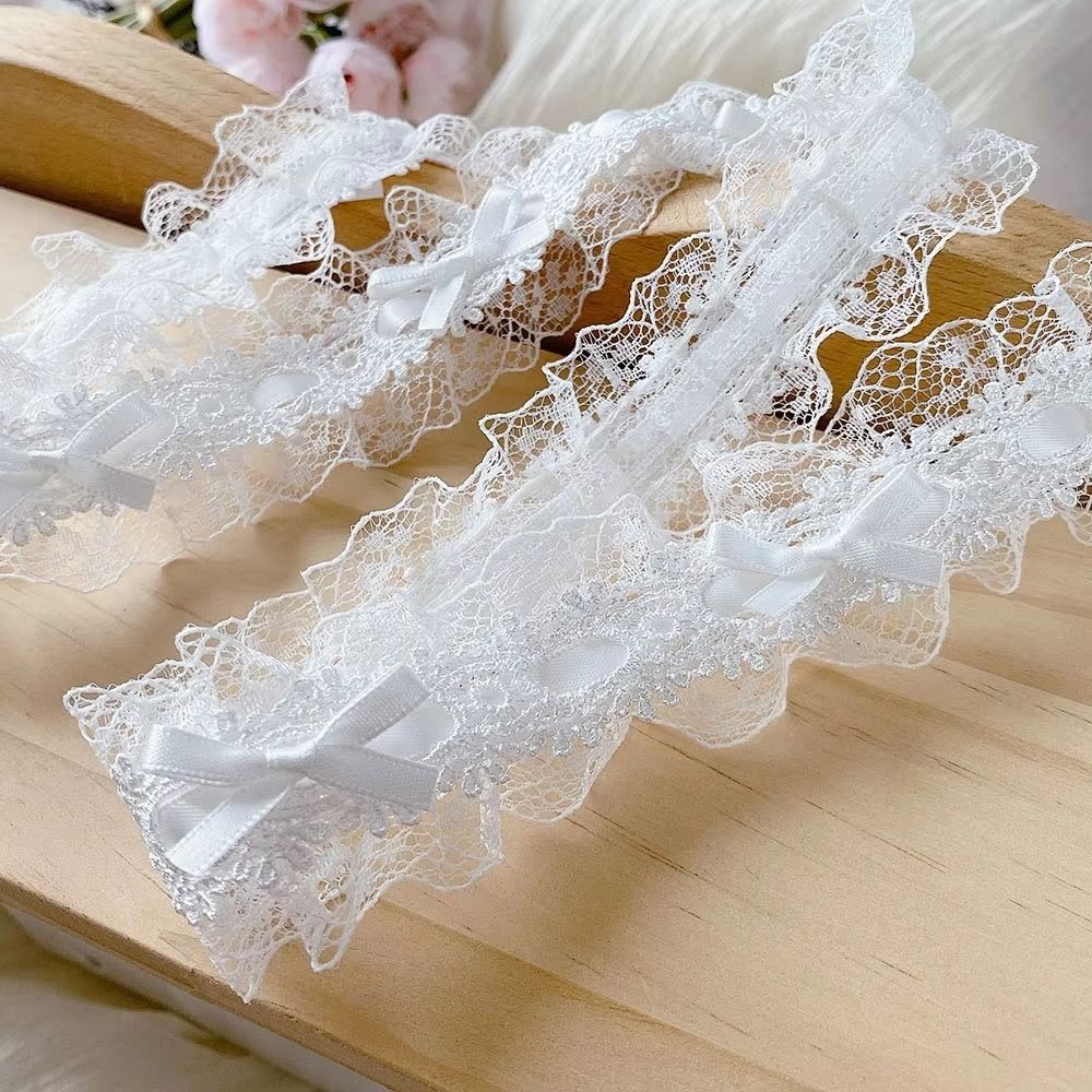Bows & Pleated Lace Trim Ribbons Handmade Fabric Sewing Supplies New Hair Accessories  Baby Shower
