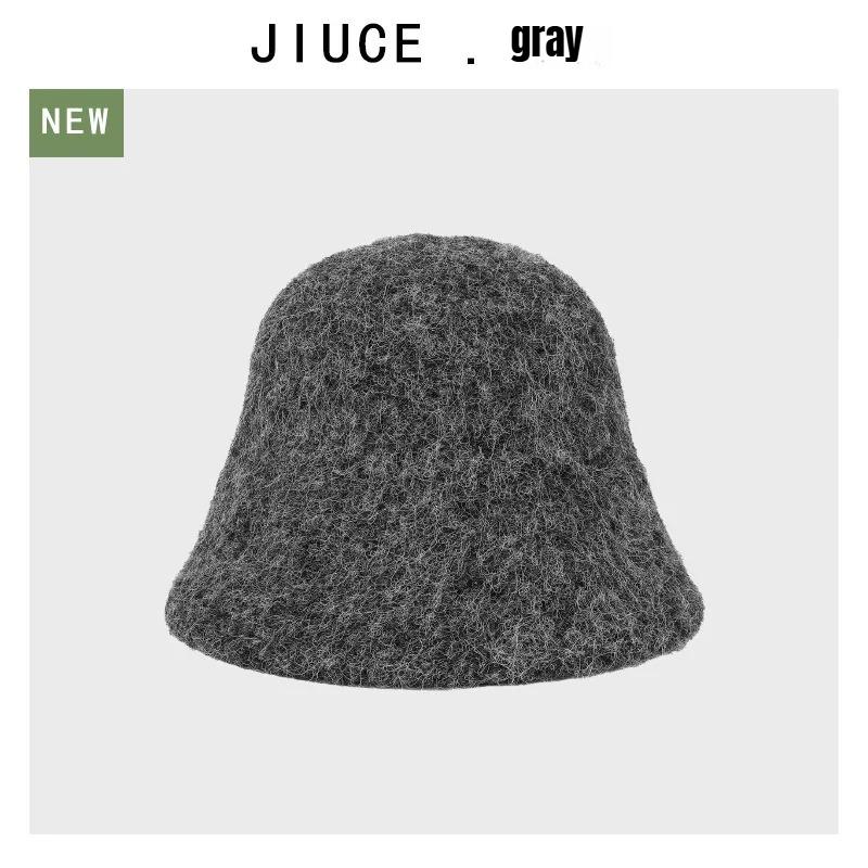 

1 шт. Тепла зимова вулична тепла панама для жінок, повсякденна однотонна вітрозахисна повсякденна рибальська шапка, класична панама One Size сірий колір