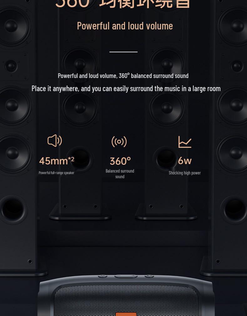 Portable Outdoor Dual-Bass Mini Smart Speaker with Card Slot and High-Quality Playback