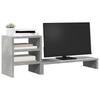 Vidaxl Monitor Stand with Organizer, Concrete Gray