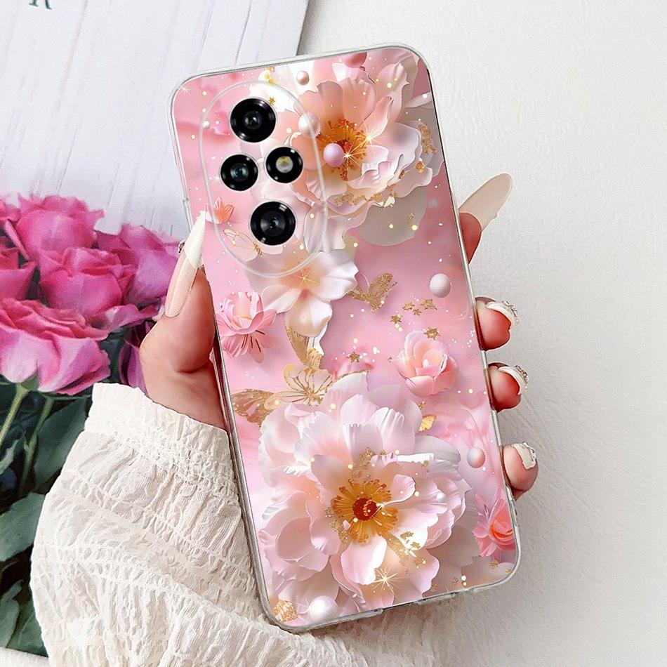 For Honor 200 Pro Honor200 Elegant Floral Butterfly Phone Case For Honor 200 200Pro Soft Silicone TPU Cases