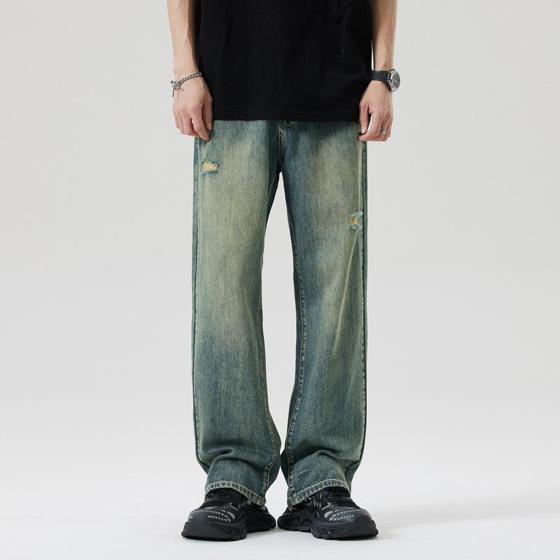 New Japanese Loose Straight High Street Retro Jeans Trousers In Spring and Summer