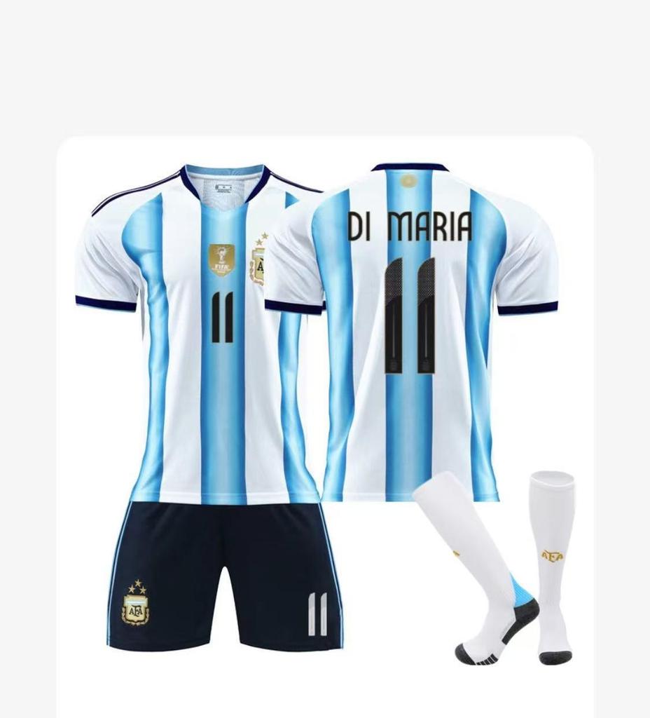Argentina Home No. 10 Messi & No. 21 Dybala Kids Soccer Jersey Set - World Cup 2526
