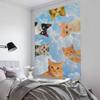 Funny Cute Cat Tapestry Bedroom Living Bar Garden Outdoor Microfiber Festival Decoration Background Art Banner