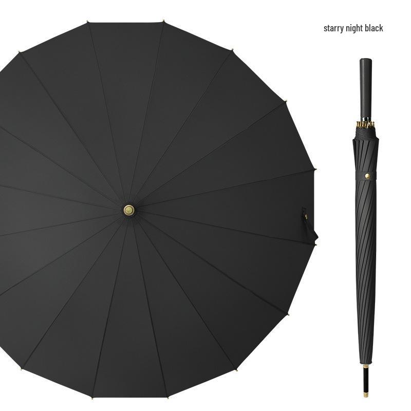 24-Rib Windproof Extra-Large Automatic Umbrella, Long Handle, for Men and Women, Customizable Logo