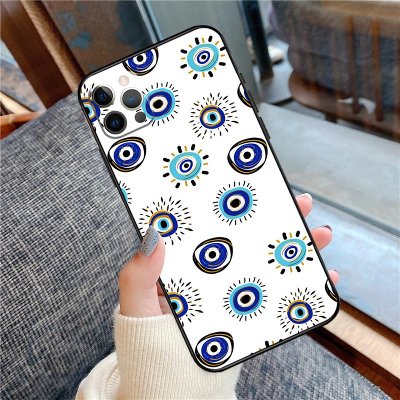 Evil Eye Lucky Eye Blue Phone Case For iPhone 16 15 14 13 12 11 Pro Max 12 13 mini XR 15 16 Plus 16e Cover Shell