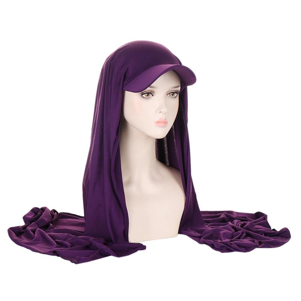 Solid Color Women's Versatile Scarf Hat - Middle East Hijab Style