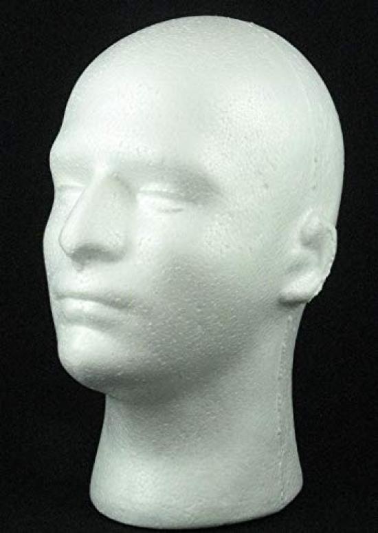 Fuji Interior Mannequin Head Male Head Lightweight Display Model Stand White