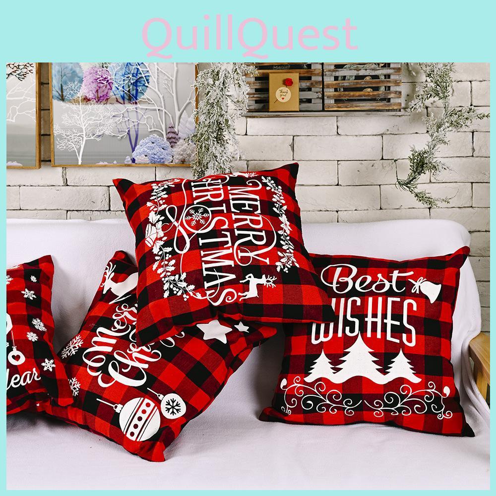 Charming Rustic Christmas Decor With Creative Elk Design Burlap Pillow Cover