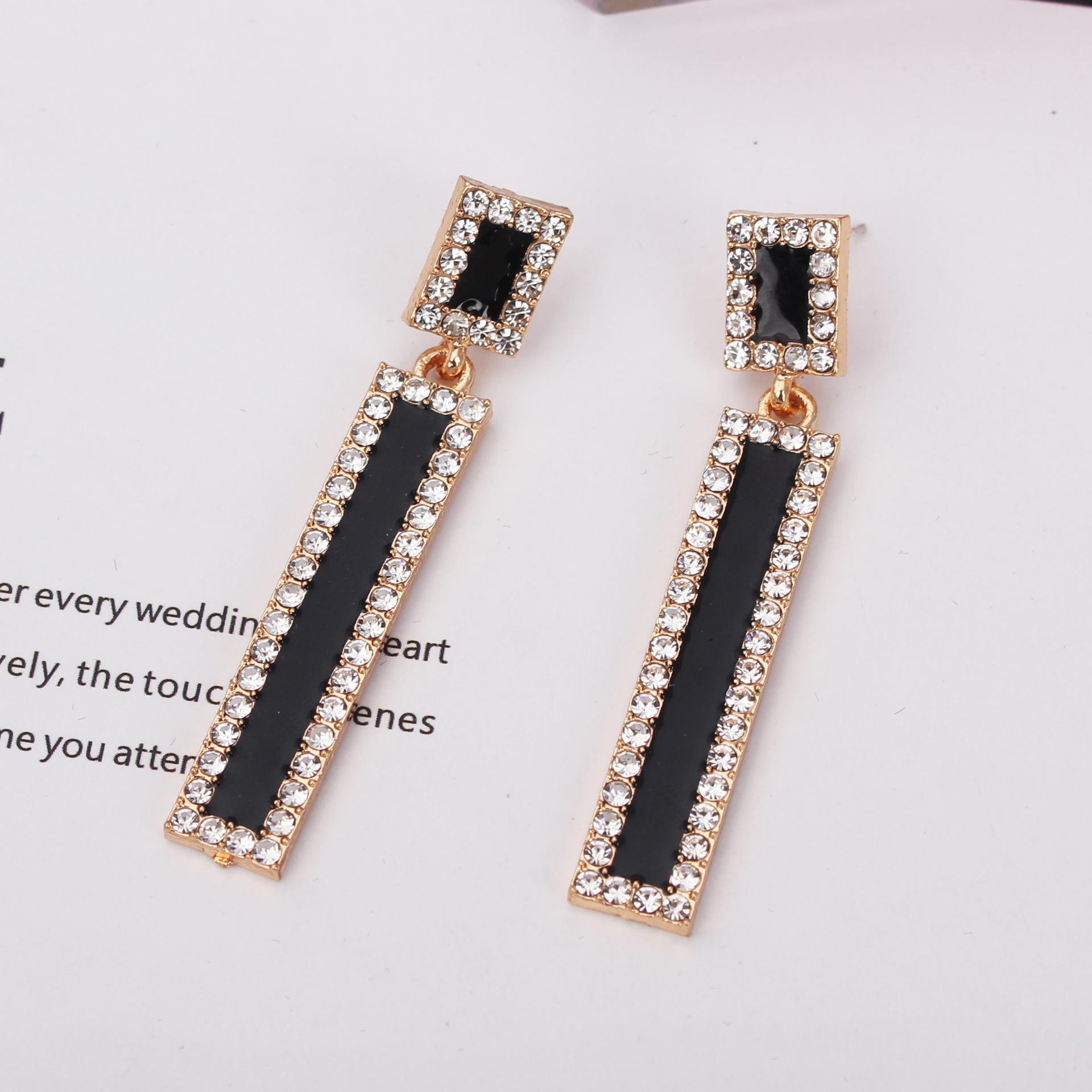 S925 Silver Needle Versatile Ears Women s Personality Geometric Square Pendant Exaggerated Earrings Long Fringed Temperament Earrings