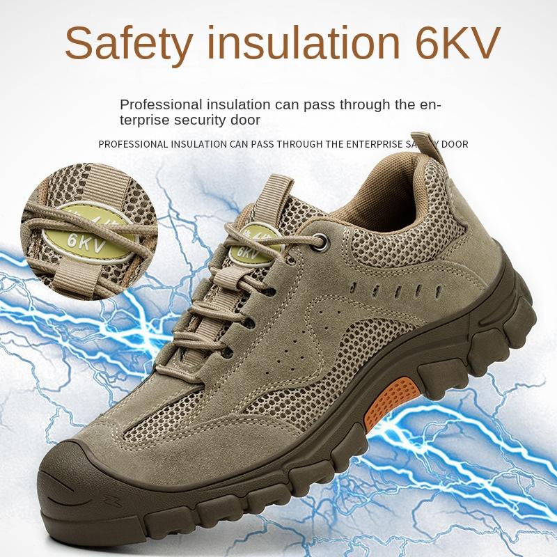 Μονωμένα 6KV Παπούτσια Ασφάλισης Εργασίας Αντιθραυστικά και Αντιδιατρητικά Ατσάλινο Μπαούτο Καλοκαιρινά Αναπνέοντα Προστατευτικά Παπούτσια Εργασίας