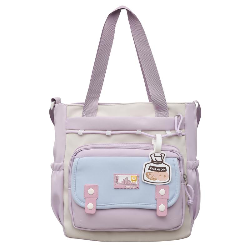 Student Schoolbag Female College Style Large Capacity Backpack Computer Backpack Color Block Shoulder Bag