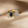 Korean New Adjustable Colorful Drip Glaze Ring Women Fashion Retro Geometric Gold Colour Metal Rings Wedding Jewelry Gift