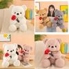 Cute Cartoon Rose Teddy Bear Plush Toy Doll Pillow Wholesale Factory Supplier