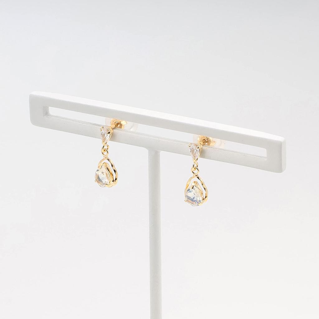 ESTELLE [Official] [Web Exclusive] Women's Earrings in 10K Yellow Gold with Labradorite Drop Motif (Product Code: 0222-8661-0019-0000)