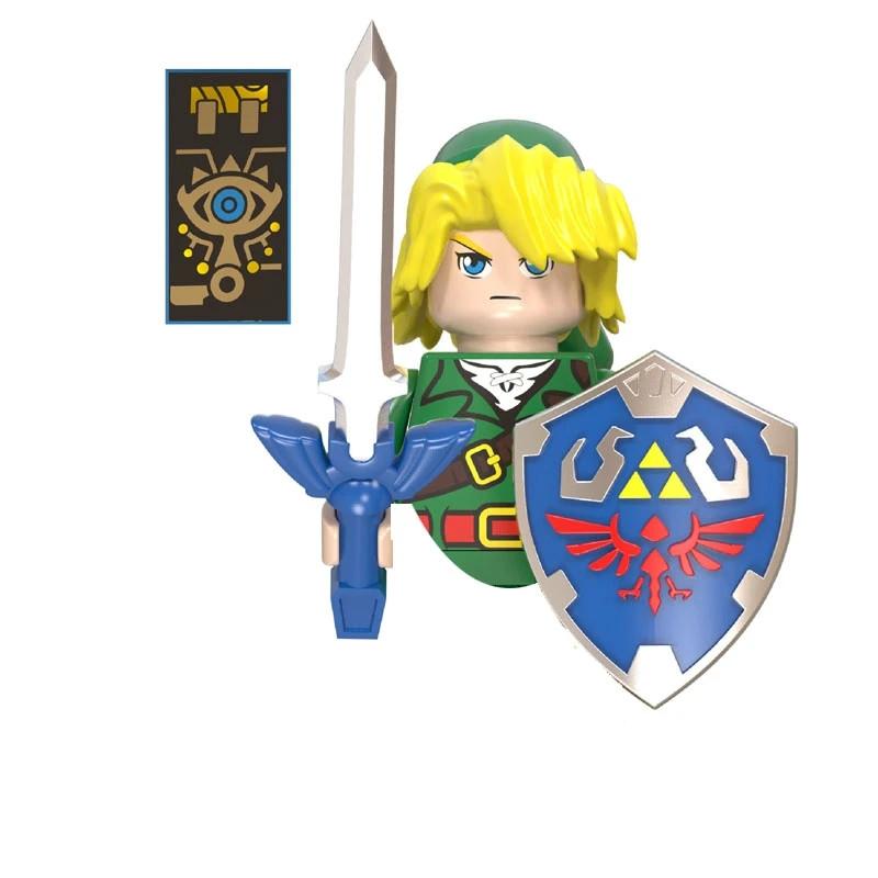 Japanese Anime The Legend of Zeldaed Princess Zeldaed Linked Mini Action Toy Figures Building Blocks Assemble Bricks Kids Toys
