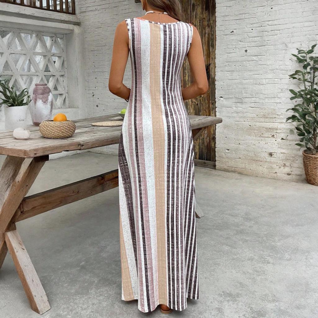 Women's Dress Casual Flowy Dresses R-neck Vocation Boho Beach Sundress