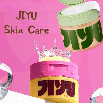 Korean Jiyu Skincare Kit - NAD+ Anti-Aging Cream & Nicotinamide Polishing Cotton Pads 100pcs Moisturizing Brighten Skin Care