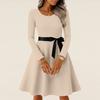 Women's Casual Fashion Long Sleeve  Vintage Long Dresses