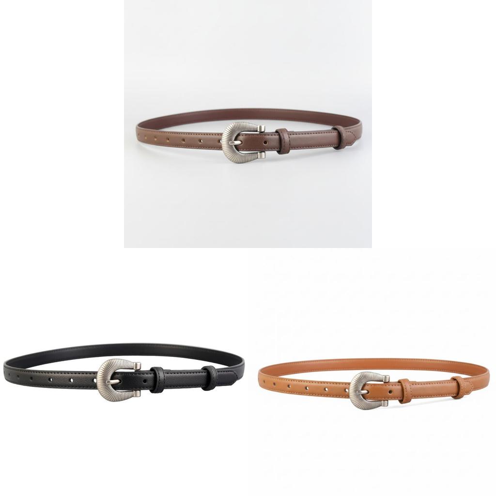 Cross Mirror Womens Leather Belt With Pin Buckle For Casual And Office Wear