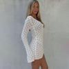 New Summer Sexy Hollow Knitted Beach Skirt Bikini Swimsuit Hoodie Dress