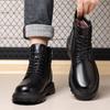 First Layer Cowhide Martin Boots Men's Genuine Leather Winter Fur Integrated Men's Boots Casual Wool Men's Leather Boots High Top Men's Shoes