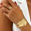 Women's Fashionable Metallic Heart Cutout Bangle and Ring Set