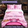 Personalisiertes 3-teiliges Bettwäsche-SetKirby Benutzerdefinierter Text Bettbezug Kissenbezug Set Schlafzimmer Geschenk