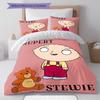 Stewie Griffin Pattern Bedding Home Decoration Birthday Gift ( 1 duvet cover + 2 pillowcase, without core),fan merchandise.
