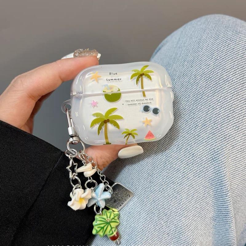 New summer coconut suitable for AirPodspro1 earphone cover Apple Bluetooth protective case 1st generation 1 soft silicone women