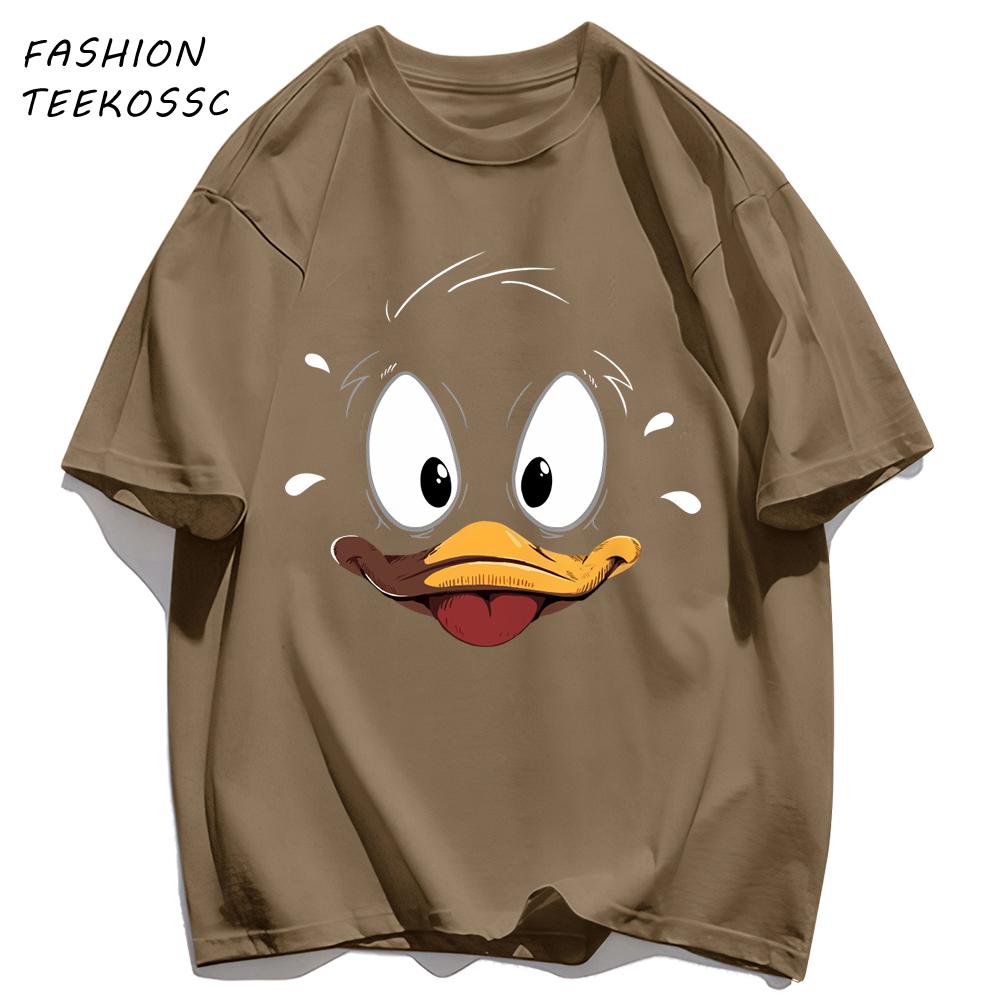 Cute Duck Is Very Nervous Print Men T Shirts Hip Hop ONeck TShirt Soft Cotton Male Sportswear Casual Comfortable Clothes