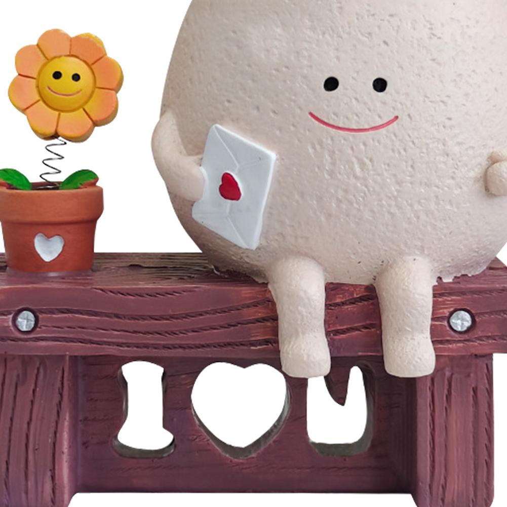 Unique Sit Long Chair Succulent Pots Unique Cute Head Flower Planter Resin Smile Face Sunflower Pot for Indoor Outdoor Plants