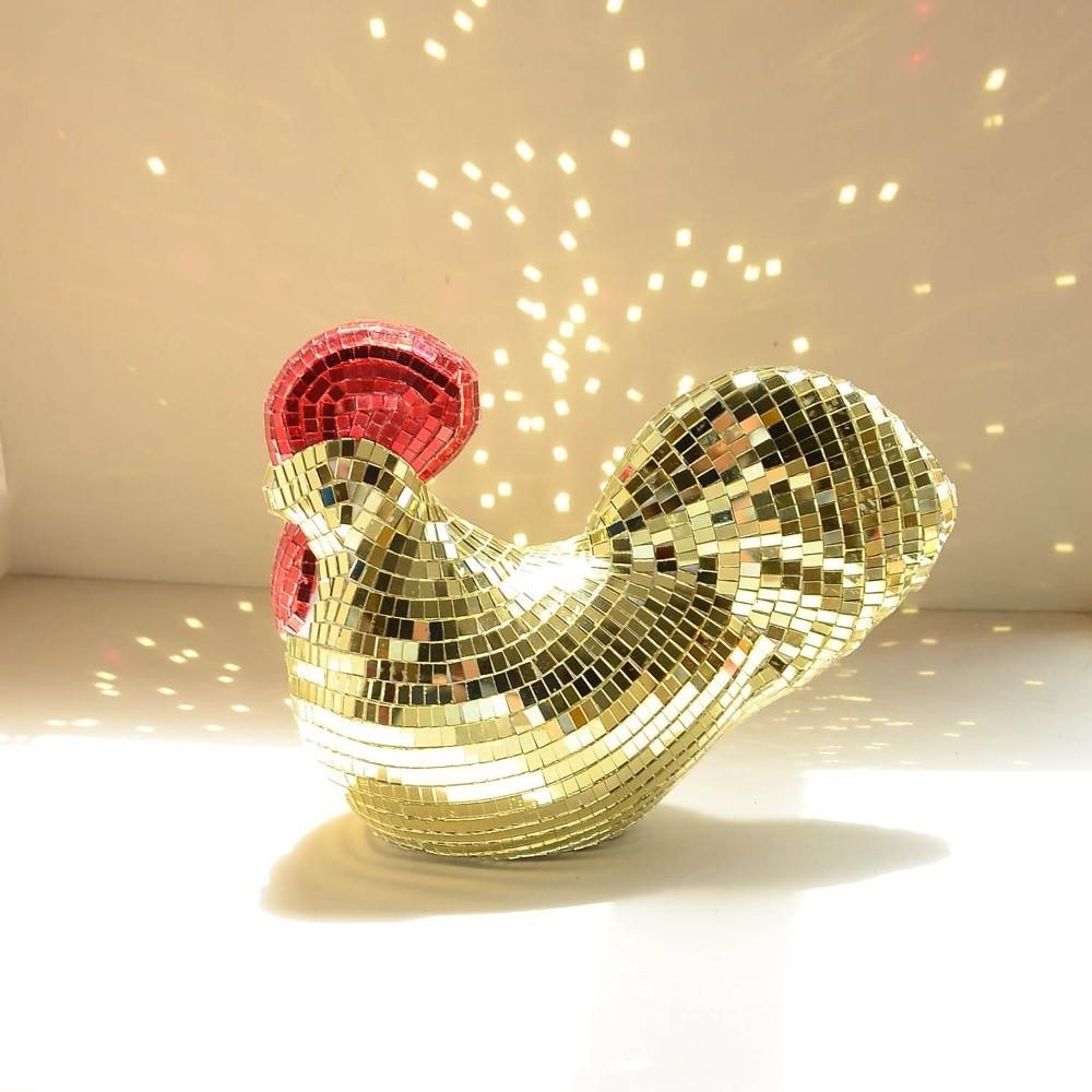 Chicken Shape Mirror Disco Balls Exquisite Figurine New Statue  Home Decor