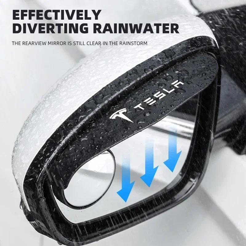 Car Sticker Tesla 2PCS Car mirror blind spot mirror rain stop reversing mirror For Tesla Model 3 Model S Model Y Roadster SpaceX