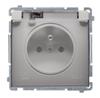 Simon Basic Single Socket with Shutters Ip44 16A, 250V Satin Bmgz1Bz.01/29A