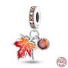 copper Fashion Squirrel Maple Leaf Autumn Collection Charm Bead Charms Bead Charms Compatible With Authentic Bracelets Do It Yourself Jewellery Making