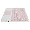 Bluetooth Keyboard Touchpad Round Keycap with Ergonomic Design Stable Connection 10inPink