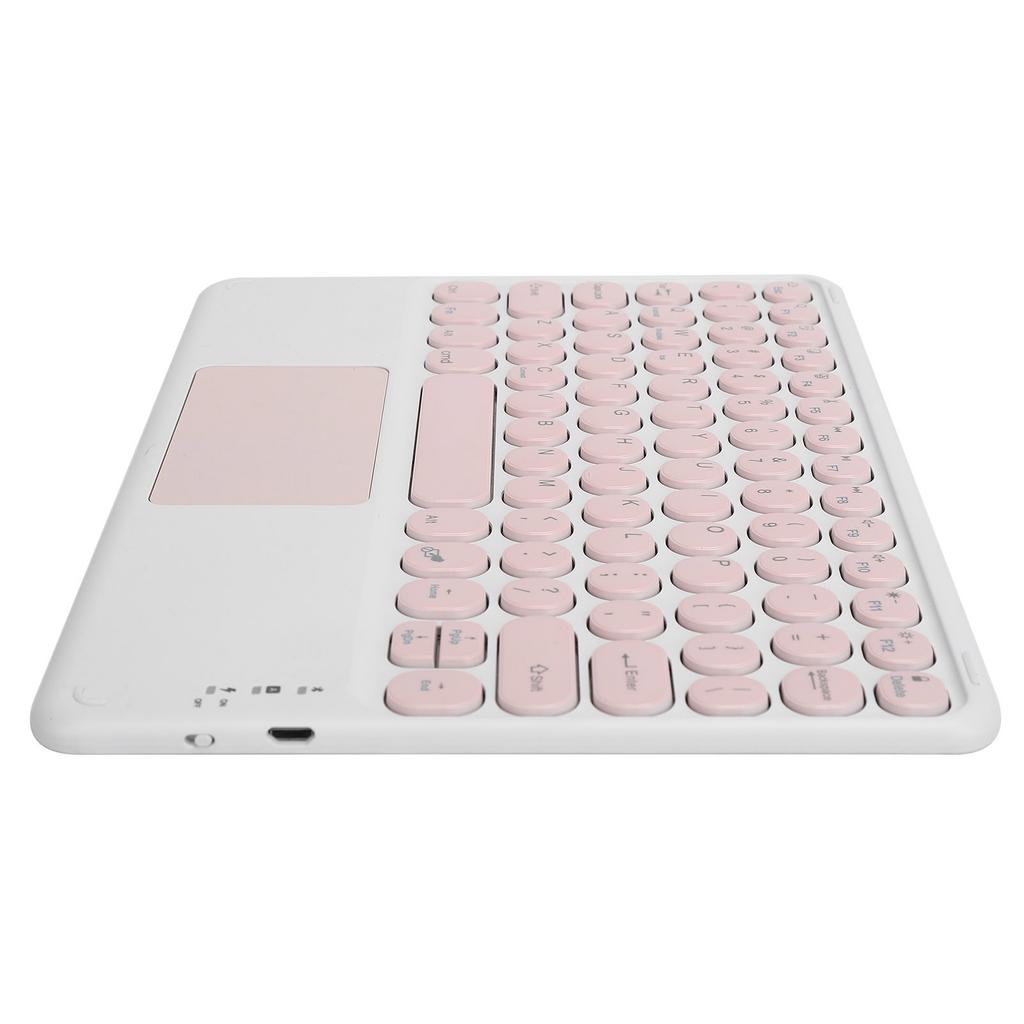 Bluetooth Keyboard Touchpad Round Keycap with Ergonomic Design Stable Connection 10inPink