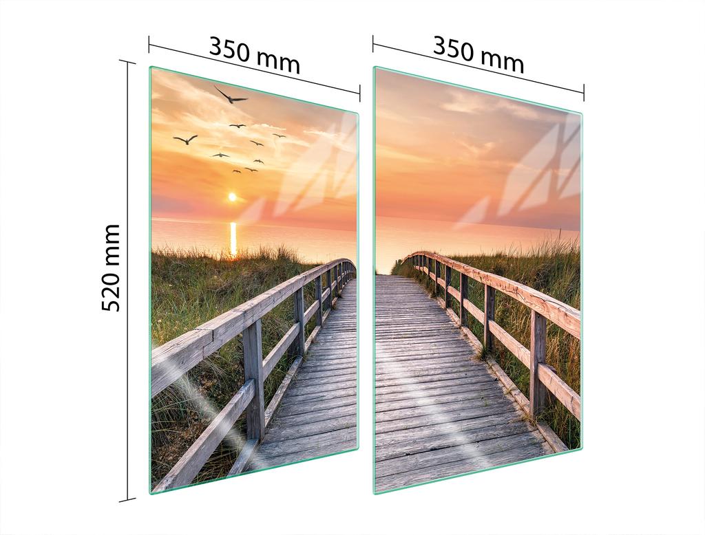 GLAS-SCHUTZPLATTE FÜR DIE KÜCHE 2x35x52 BRÜCKE