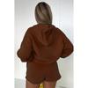 Autumn and Winter New Product Solid Color Thickened Velvet, Hooded Long Sleeve Hoodie, Women's Fashion Casual Shorts Set