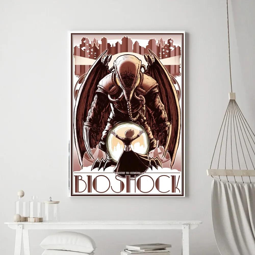 

Classic Video Game Vintage Poster Prints Retro B-Bioshocks Of Rapture Canvas Painting Wall Art Picture Living Room Home Decor 20x30cm no frame