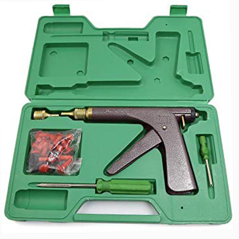 Car Bicycle Tubeless Tire Puncture Professional Repair Kit Rubber Mushroom Repair Nail Vacuum Gun Tire Air Leakage Blockage Kit