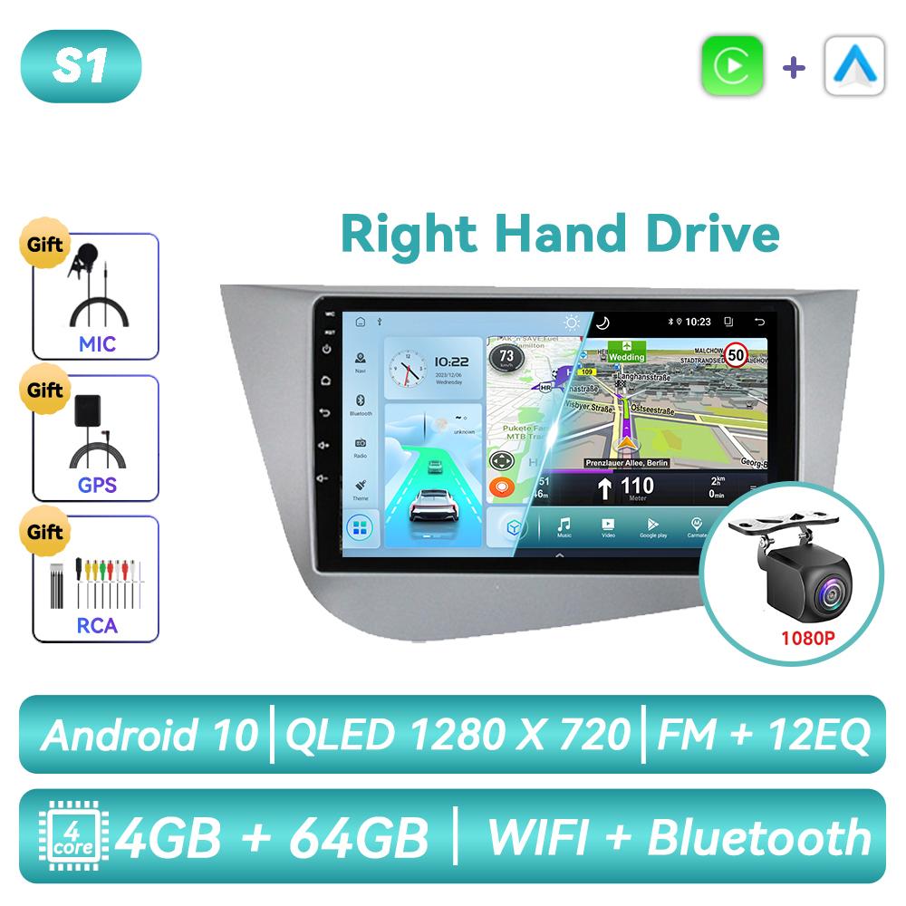 For Seat Leon 2 MK2 2005 - 2012 Android Car Radio Multimedia Video Player Navigation GPS Carplay Touch Screen Auto Stereo Intelligent Systems WIFI BT