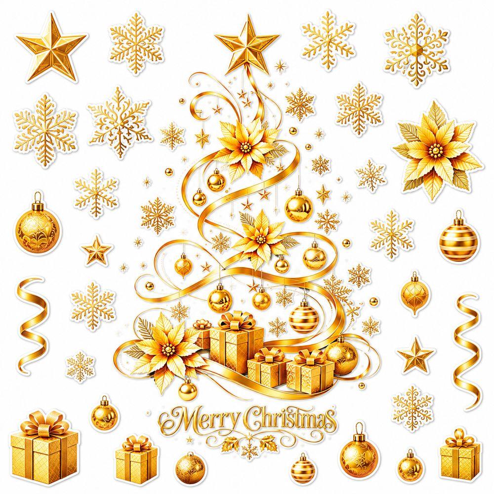 Snowflake Christmas Window Clings Removable Static Cling Stickers  Storefront Decoration