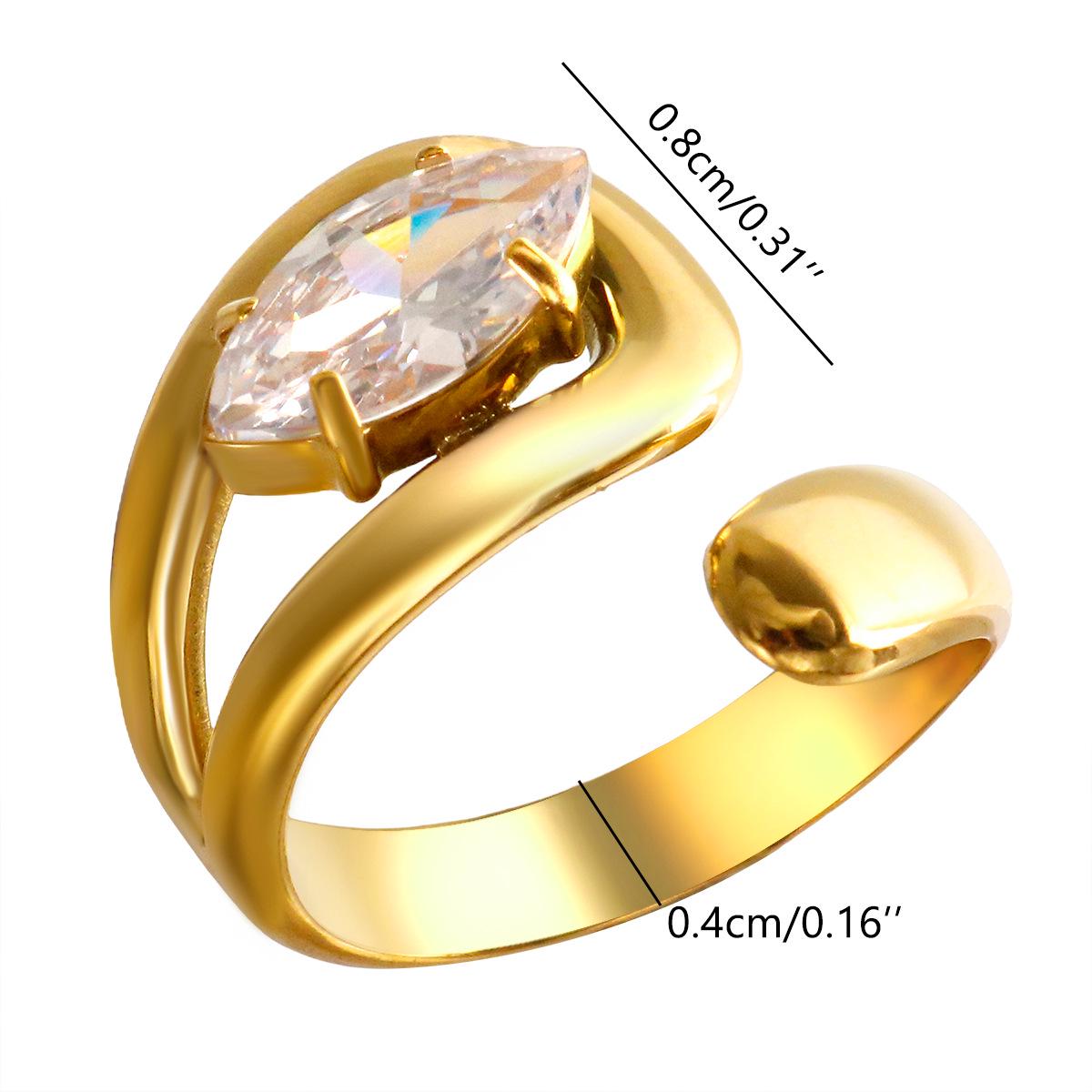

18K Gold-Plated Asymmetric Diamond Ring - European & American Fashion