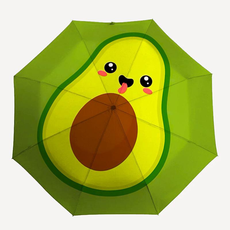 

1pc Avocado Cute Auto Open/Close Cute Umbrella with One Touch Button,, Windproof Design Lightweight Portable Umbrella for Women & Men6086