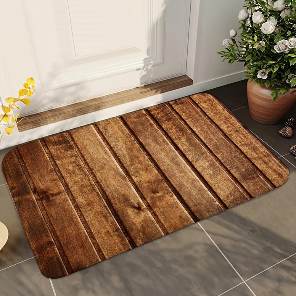 1pc Beautiful Wood Bathroom Absorbent Mats Anti-Slip Mats Home Decor Supplies Carpets Home Kitchen Floor Mats