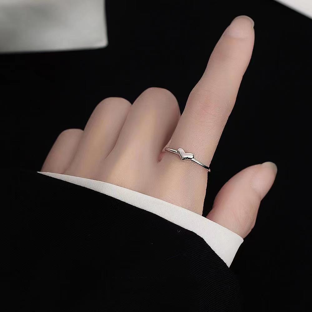 [Copper] Minimalist Heart Open Ring - Korean Design for Women