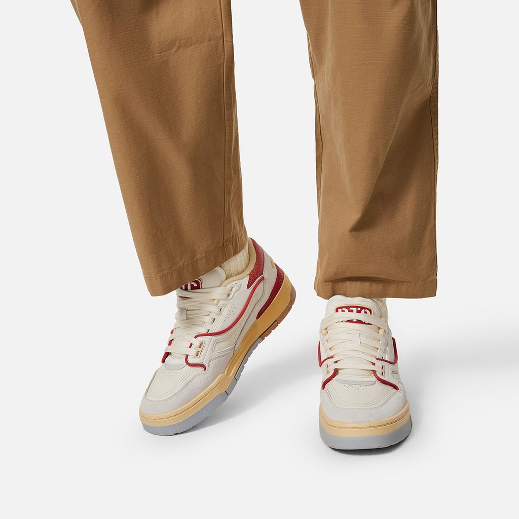 New LiNing 001 BTC Slip Resistant Cushioning Wear Resistant Support Low Top Skateboard Shoes Men's Beige Gray Red AGCU081-1