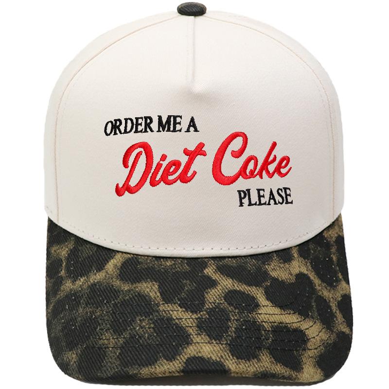 Diet Coke Embroidery Color Matching Truck Driver Baseball Cap Fun Men's and Women's Casual Shade Dad Hat